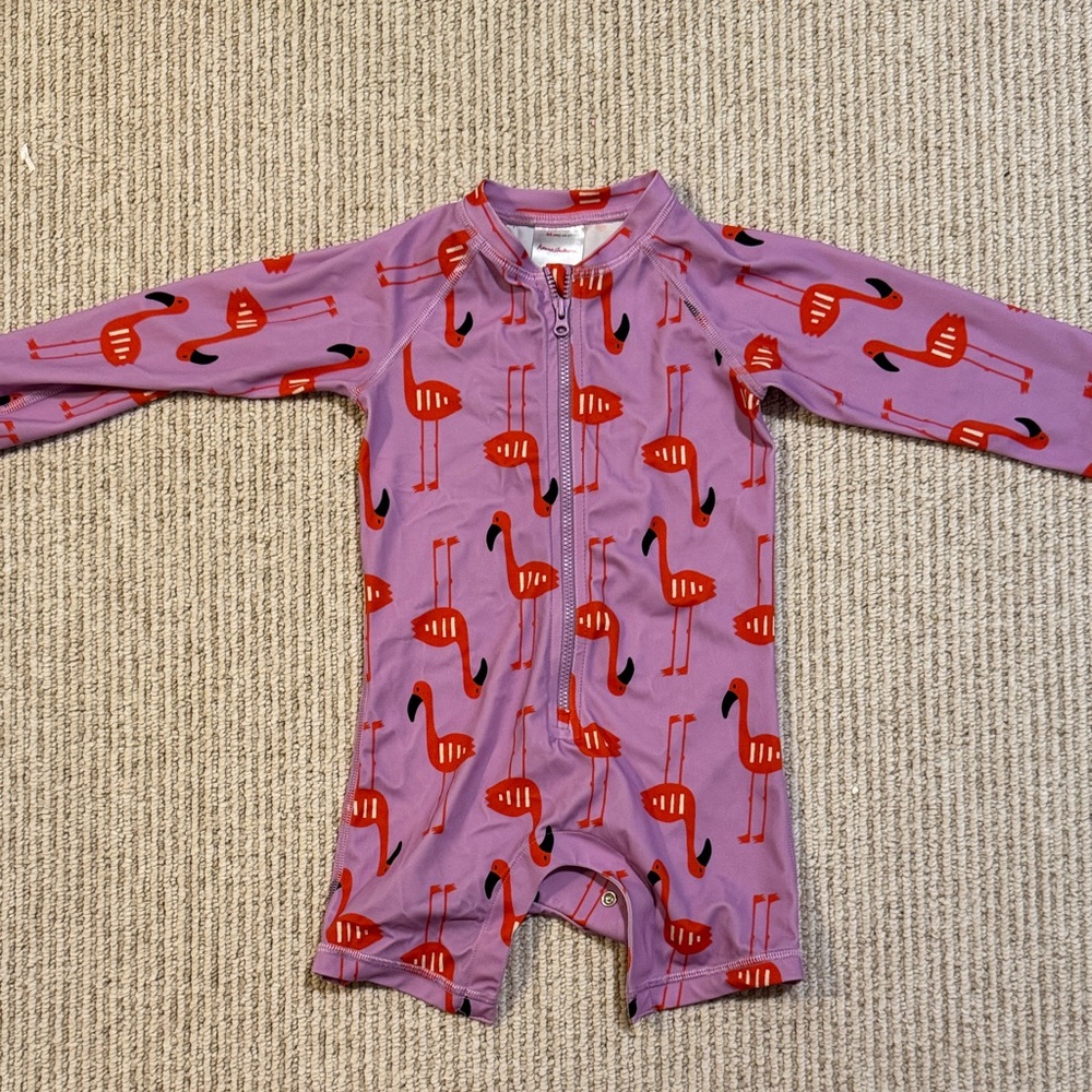 2T Hanna Andersson Purple Flamingo Swimsuit